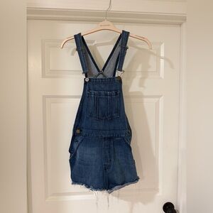 Show Me Your MuMu Blue Denim Short Overalls MuMu Blue